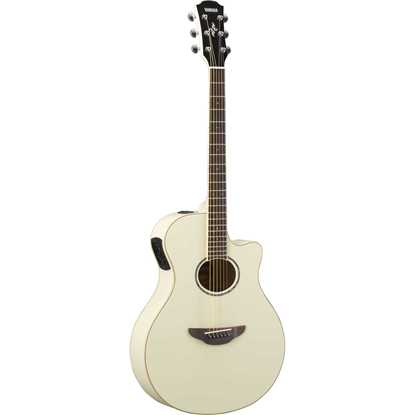 Yamaha APX600 Vintage White akustisk stålsträngad gitarr
