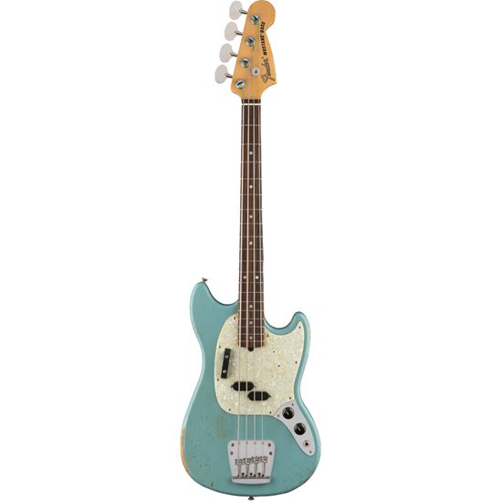 Fender JMJ Road Worn Mustang® Bass Rosewood Fingerboard Faded Daphne Blue