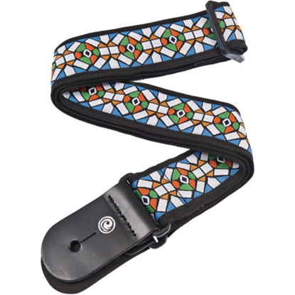 Planet Waves Nylon Woven Guitar Strap Stained Glass 