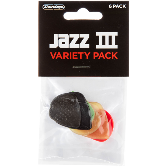 Dunlop PVP-103 Jazz III Variety Pack Plektrum 6-pack