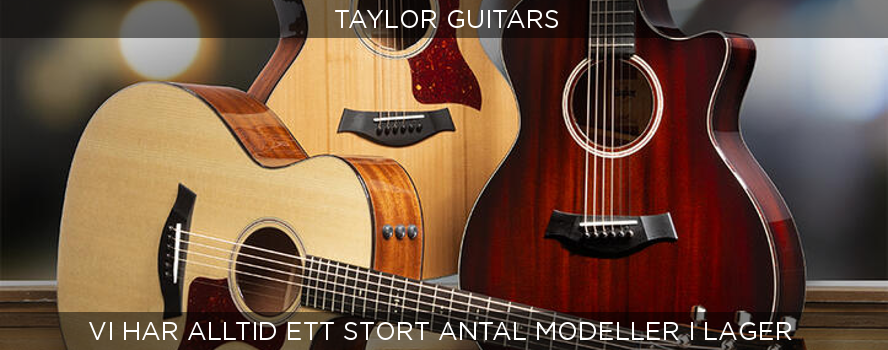 Vi har alltid ett stort sortiment av gitarren från Taylor i vår butik