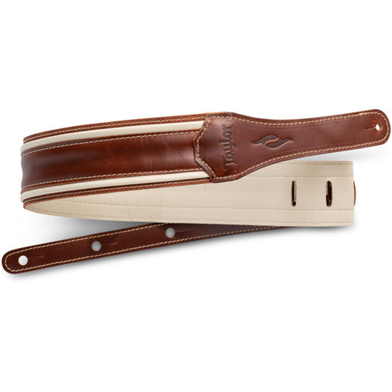 Taylor Element 2.5" Leather Guitar Strap Brown/Cream