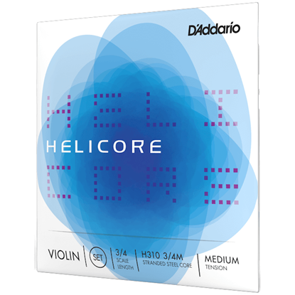 D'Addario Helicore Violin String Set 3/4 Scale Medium Tension