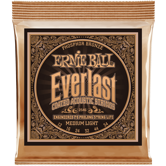 Ernie Ball Everlast Medium Light Coated Phosphor Bronze 12-54