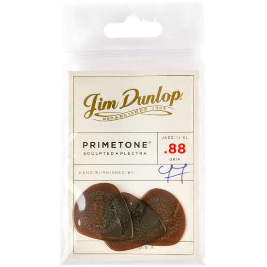 Dunlop Primetone Jazz III XL Grip 0,88 mm Plektrum 3-pack 