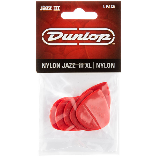 Dunlop Jazz III XL Nylon Pick Plektrum 6-pack