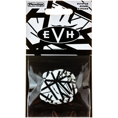 Dunlop EVH® Vhite With Black Stripes Pick 6-Pack