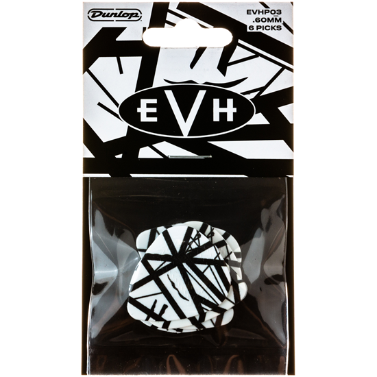 Dunlop EVH® Vhite With Black Stripes Pick 6-Pack
