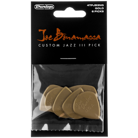 Dunlop Bonamassa Jazz III Gold Plektrum 6-pack