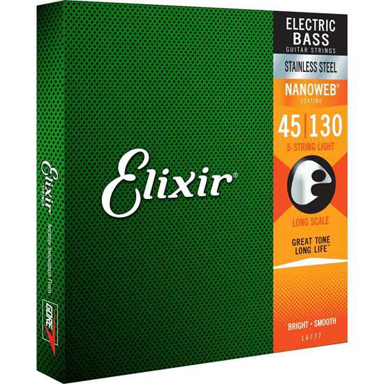 Elixir Nanoweb® Electric Bass Stainless Steel 5-String Light 045-130