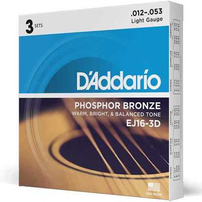 D'Addario EJ16-3D Phosphor Bronze Light