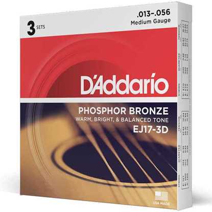 D'Addario EJ17-3D Phosphor Bronze Medium