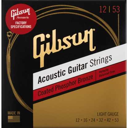 Gibson Coated Phosphor Bronze Acoustic Guitar Strings Light 