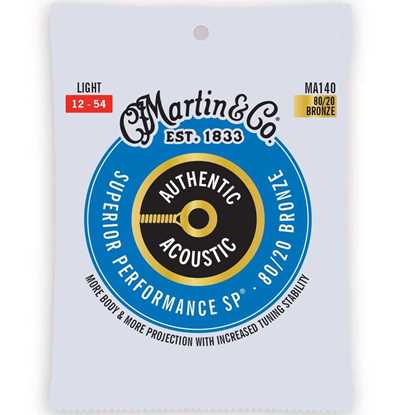 Martin MA140 Light 12-54 Authentic Acoustic SP® Guitar Strings 80/20 Bronze