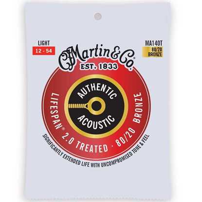 Martin MA140T Light 12-54 Authentic Acoustic Lifespan® 2.0 Guitar Strings 80/20 Bronze