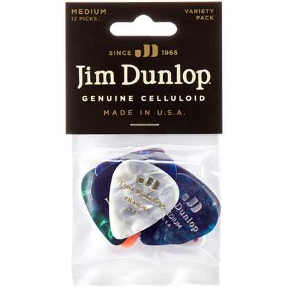 Dunlop PVP-106 Celluloid Medium Variety Pack Plektrum 12-pack