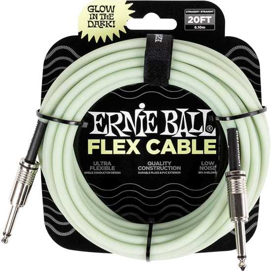 Ernie Ball Flex Instrument Cable Glow In Dark 6 Meter