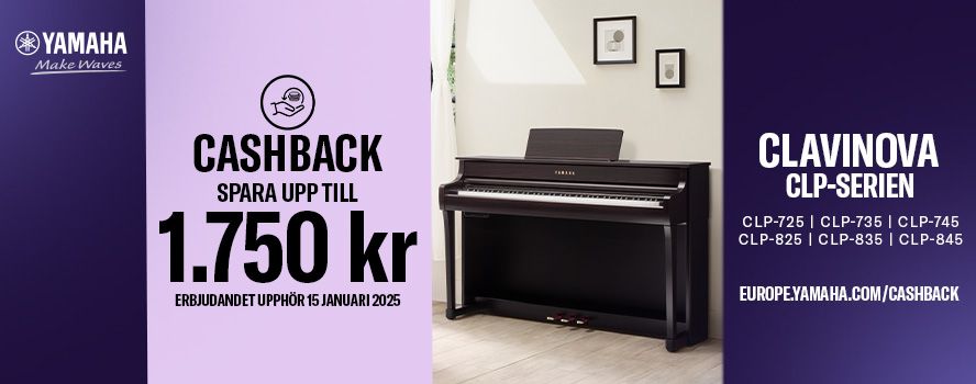 Få upp till 1750 kronor tillbaka vid köp av ett Clavinova digitalpiano