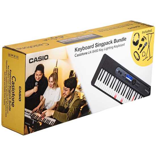 Casio LK-S450 Key Lightning Keyboard Singback Bundle