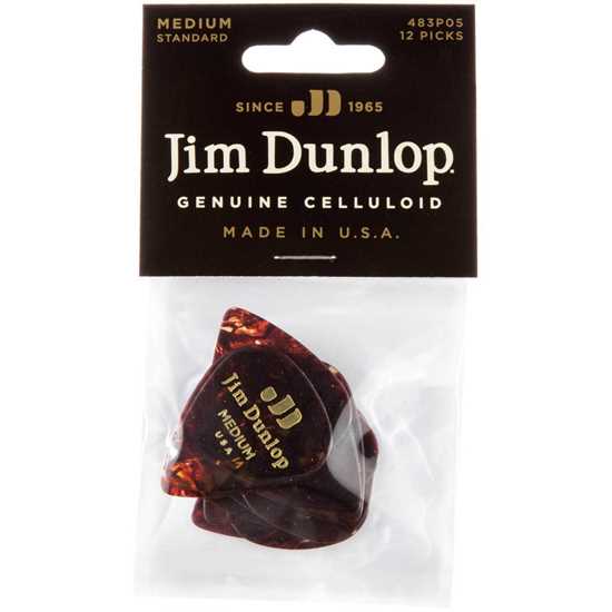 Dunlop Celluloid Shell Medium Pack Plektrum 12-pack