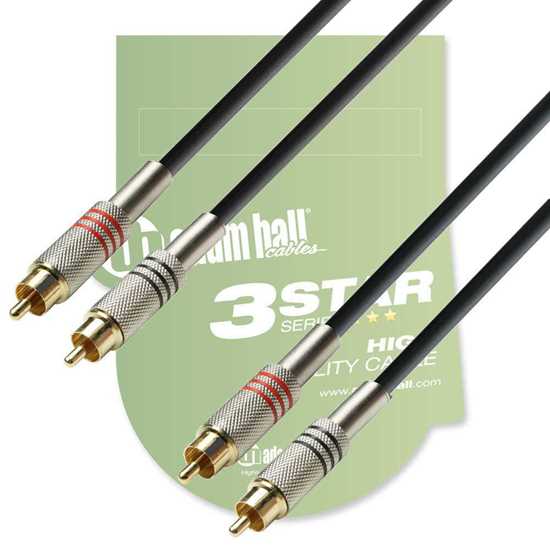 Adam Hall Twin Cable K3TCC0100 RCA-RCA 1 meter