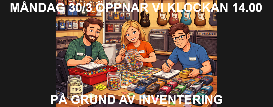 Måndag 30/3 öppnar våra butiker först klockan 14.00.