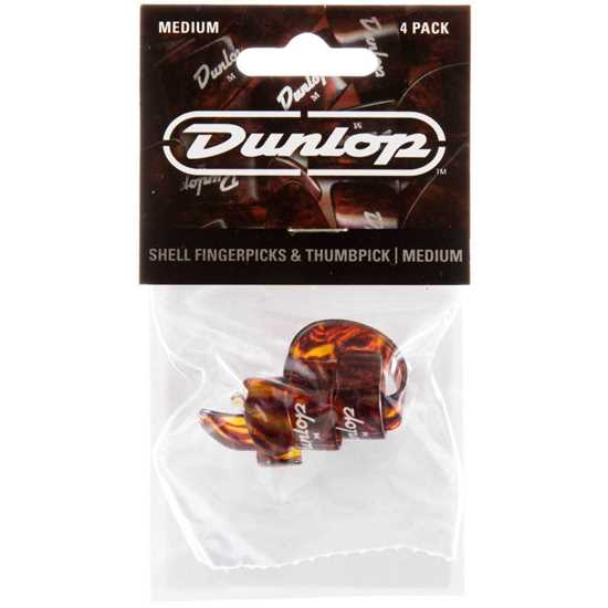 Dunlop Shell 3 Fingerpicks / 1 Thumbpick Set Medium
