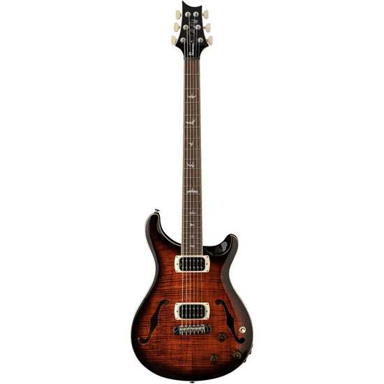 PRS SE Ed Sheeran Hollowbody I Piezo Baritone Orange Tiger Smokeburst framsida