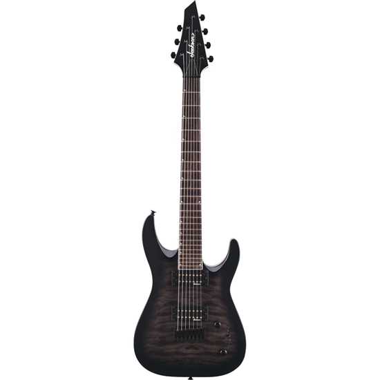 Jackson JS Series Dinky® Arch Top JS22Q-7 DKA HT Transparent Black Burst framsida