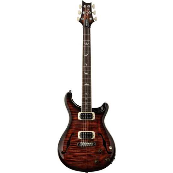PRS SE Hollowbody I Piezo Orange Tiger Smokeburst framsida