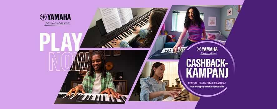 Få upp till 980 kronor tillbaka vid köp av ett musikinstrument från Yamaha