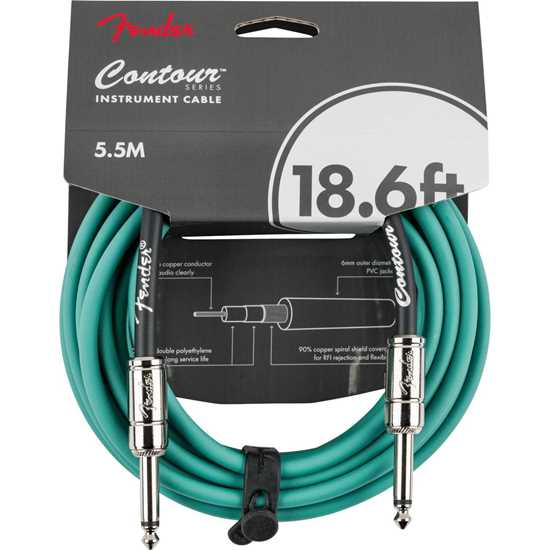 Fender Contour™ Series Instrument Cable 18.6' Sherwood Green